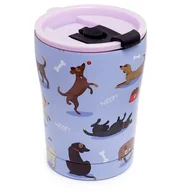 Kubki termiczne - KUBEK TERMICZNY wielorazowy ze stali nierdzewnej - PIES ZŁAP ŁATKĘ / Catch Patch Dog - 300 ml - miniaturka - grafika 1