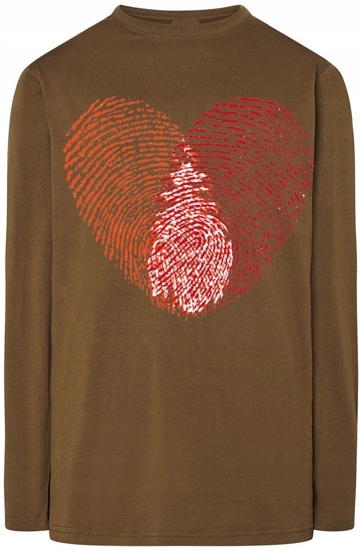 Walentynki Serce Nadruk Longsleeve Odciski r.M