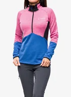 Bluzy sportowe damskie - Bluza polarowa damska Vaude Larice HZ Fleece Jacket - rich pink - miniaturka - grafika 1