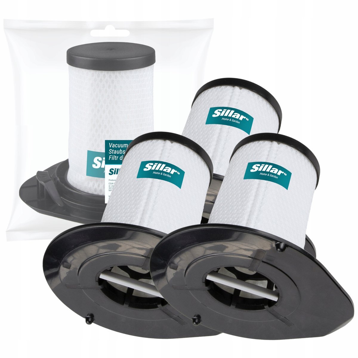 Filtry Sillar do odkurzacza pionowego Rowenta Tefal zamiennik ZR009002 3szt