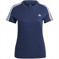 Koszulki i topy damskie - Koszulka damska adidas Essentials Slim 3-Stripes Tee granatowa IM2791 S - miniaturka - grafika 1