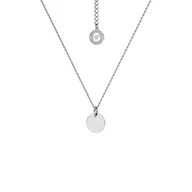 Naszyjniki - Srebrny naszyjnik celebrytka blaszka kółko, grawer, AG 925 : Srebro - kolor pokrycia - Pokrycie platyną - miniaturka - grafika 1