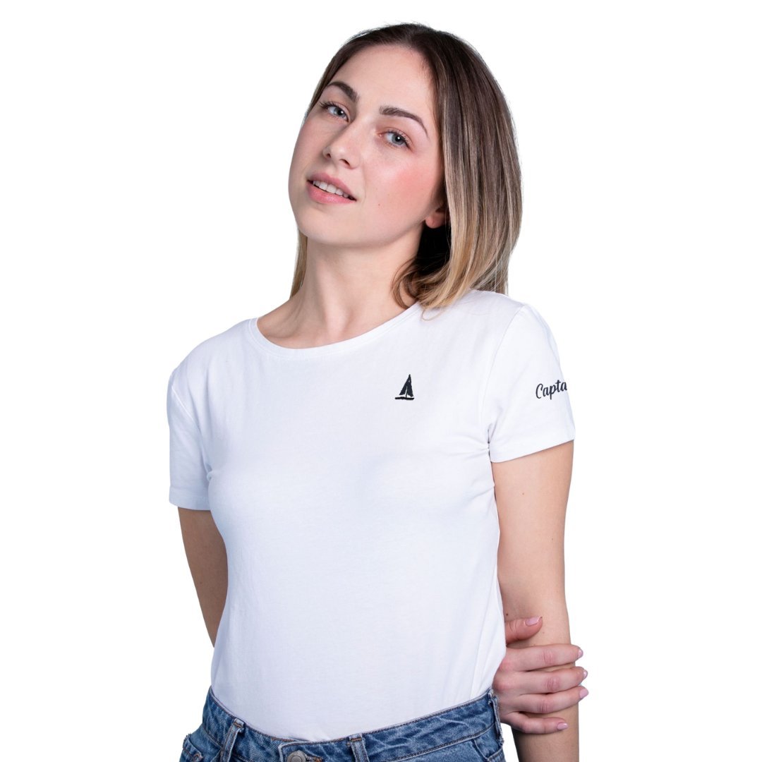 T-SHIRT damski koszulka z haftem Captain Mike bawełniana 3XL