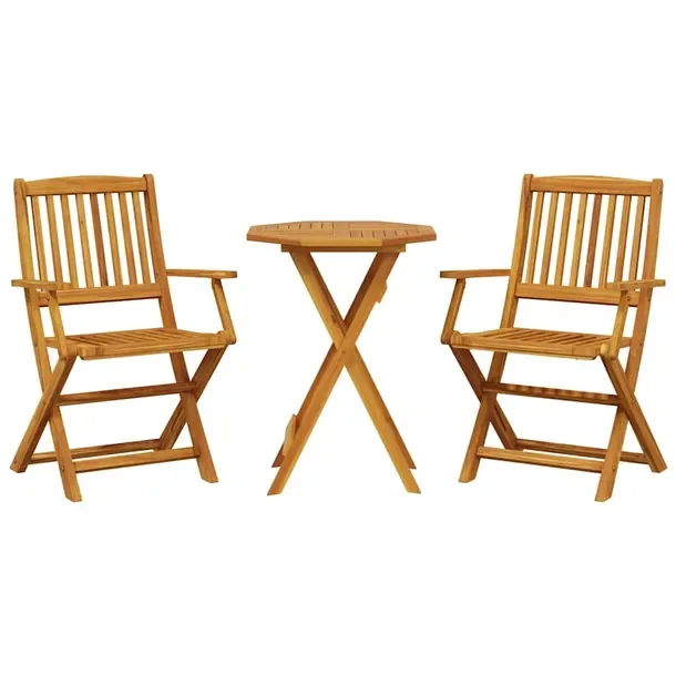 Zestaw Bistro Lite Drewno Akacjowe 60x60x75 cm, 2 krzesła, olejowany