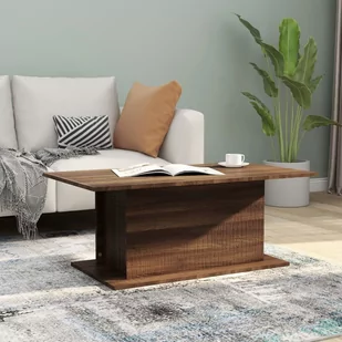 shumee Stolik kawowy brązowy dąb 102x55,5x40 cm płyta wiórowa - Ławy i stoliki kawowe - miniaturka - grafika 1