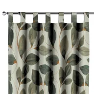 Zasłony - Zasłona na szelkach 1 szt., brązowo-pomarańczowe liście na szarym lnianym tle, Gardenia - miniaturka - grafika 1