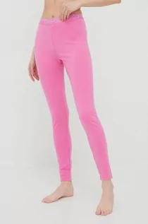 Legginsy - Calvin Klein legginsy piżamowe damskie kolor fioletowy z nadrukiem - grafika 1