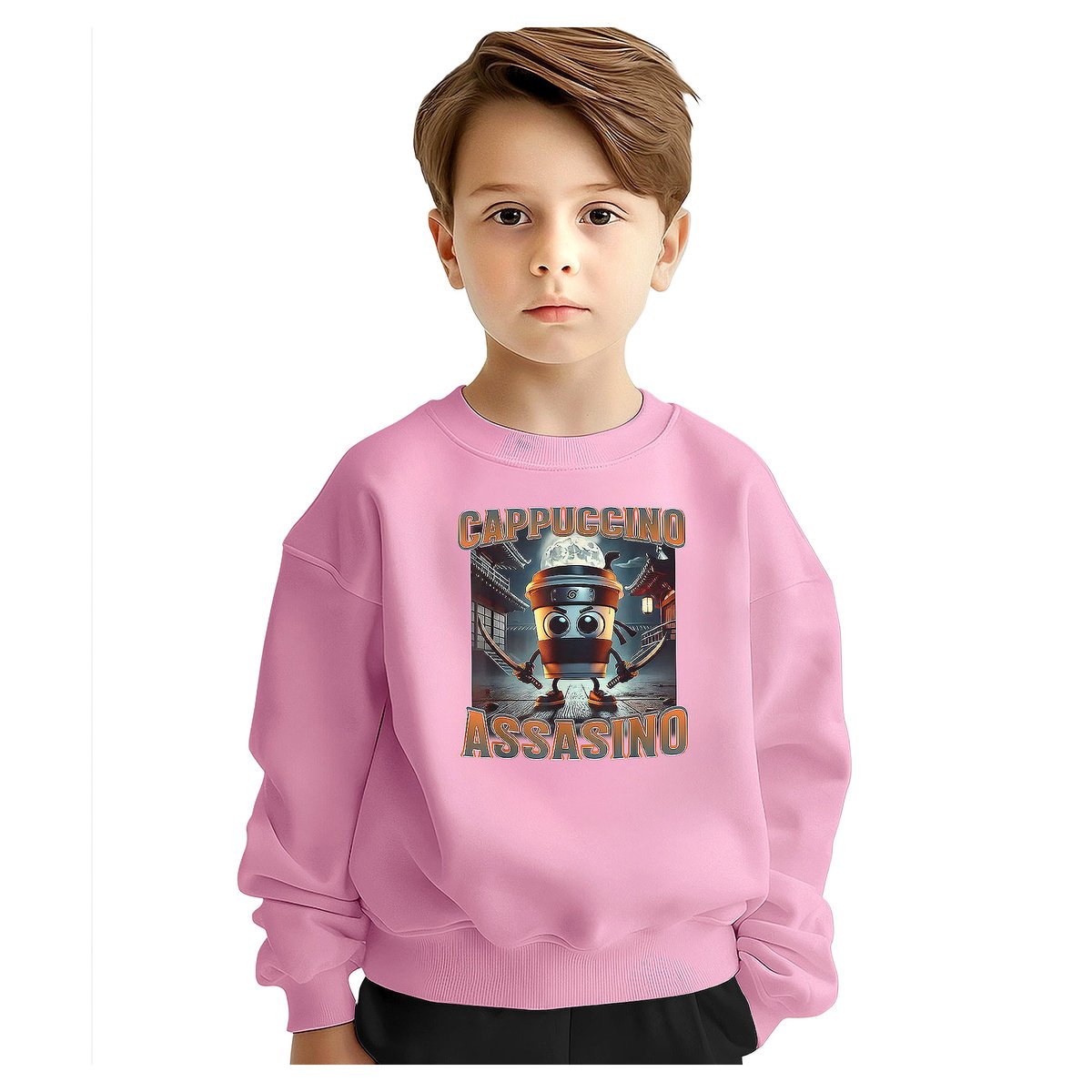 BLUZA DZIECIĘCA BRAINROT CAPPUCCINO ASSASSINO 134-140 DLA CHŁOPCA