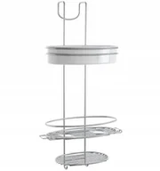 Półki łazienkowe - Metaltex 403712322 Orbit regał z 1 małe elementy miejsce do przechowywania różnych rzeczy pod prysznic, 3 pięter, metal, chrom/biały, 13 x 29 x 58 cm 403714322 - miniaturka - grafika 1