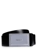 Paski - BOSS Męski pasek Icon-Diam Sz35 z włoskiej skóry z zapięciem na klamrę z logo, czarny (Black1), 95 - miniaturka - grafika 1