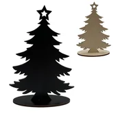 Choinki - Dekoracja Świąteczna Drewniana Choinka Stojąca dekor w kolorze Czarnym 16cm - miniaturka - grafika 1