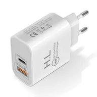 Ładowarki do telefonów - Ładowarka USB / USB-C 18W Power Delivery Q.C 3.0 Biała - miniaturka - grafika 1
