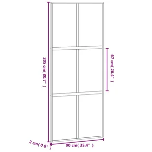 Drzwi przesuwne, czarne, 90x205 cm, szkło hartowane, aluminium 8721012120488 - Drzwi wewnętrzne - miniaturka - grafika 9
