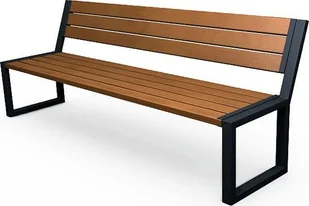 Elior Nowoczesna industrialna ławka Valkiria 3V - palisander - Ławki ogrodowe - miniaturka - grafika 1
