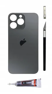 OEM Panel tylny czarny do iPhone 14 Pro Max Big Hole szkło klapka baterii - Części serwisowe do telefonów - miniaturka - grafika 1