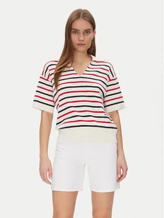 Tommy Hilfiger Sweter Mini Stp Co Open Polo Ss Swt WW0WW45400 Kolorowy Regular Fit - Swetry damskie - miniaturka - grafika 1