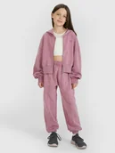 Spodnie i spodenki dla dziewczynek - 4F Spodnie dresowe joggery dziewczęce 4F JUNIOR x Anna Lewandowska - różowe 122 (6-7 lat) - miniaturka - grafika 1