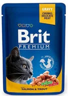Mokra karma dla kotów - Brit Premium Cat Pouches with Salmon & Trout 24x100g - miniaturka - grafika 1