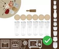 Pojemniki kuchenne - Słoiki WECK 6szt/ drewniane wieko, miarka słoik 600ml CYLINDER / Wamar-Sosenka - miniaturka - grafika 1
