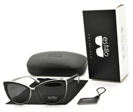 Okulary korekcyjne, oprawki, szkła - Damskie okulary przeciwsłoneczne polaryzacyjne czarno-białe EST-02 - miniaturka - grafika 1