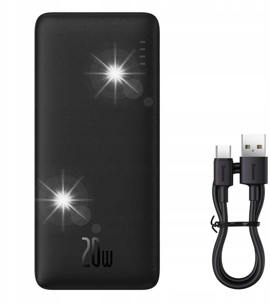 Powerbank Baseus BASEUS POWER BANK Z SZYBKIM ŁADOWANIEM 10000MAH 20W USB-C USB-A Z KABLEM
