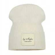 Czapki damskie - Czapka Damska Beanie Zimowa Jasny Beż Majka - miniaturka - grafika 1