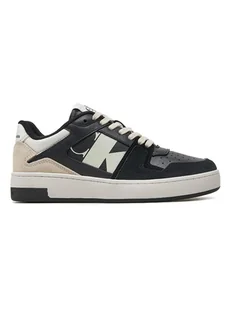 CALVIN KLEIN JEANS Skórzane sneakersy w kolorze czarno-kremowym - Trampki damskie - miniaturka - grafika 1