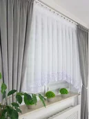 Firany - Firana z gipiurą 15cm, nowoczesne firany do salonu, firanki na taśmie - miniaturka - grafika 1
