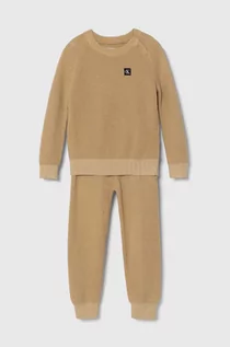 Dresy i komplety dla dziewczynek - Calvin Klein Jeans dres dziecięcy kolor beżowy - grafika 1