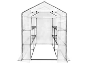 Szklarnie ogrodowe - Mini tunel szklarniowy z półkami szklarnia 1,4x1,4x2m Biały - miniaturka - grafika 1