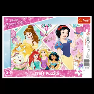 Trefl Puzzle ramkowe 15 Urocze księżniczki - Puzzle - miniaturka - grafika 2