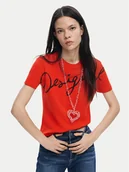 Koszulki i topy damskie - Desigual T-Shirt Florencia 26SWTK07 Czerwony Regular Fit - miniaturka - grafika 1