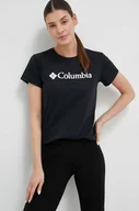 Koszulki sportowe damskie - Columbia t-shirt damski kolor czarny - miniaturka - grafika 1
