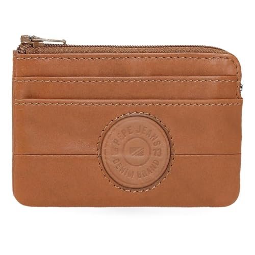 Pepe Jeans Cracker Portfel z uchwytem na karty Beżowy 11x7x1,5 cm Skóra by Joumma Bags, beż, Talla única, Portfel na karty