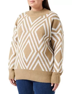SIDONA Damski sweter z dzianiny 19019439-SI01, beżowy wełniany biały, XS/S, Beżowy biały wełna, XS-S - Swetry damskie - miniaturka - grafika 1