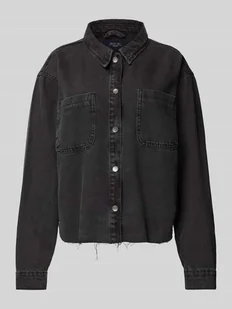 Bluzka jeansowa o kroju regular fit z wykładanym kołnierzem model ‘ALVA’ - Bluzki damskie - miniaturka - grafika 1