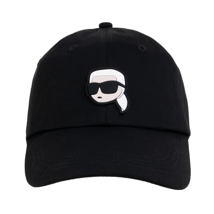 KARL LAGERFELD Czarna czapka z daszkiem Ikon Cap