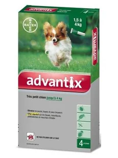 Bayer Advantix Spot-on 4x0,4 ml (do 4 kg) PBYE005 - Pozostałe akcesoria dla psów - miniaturka - grafika 2