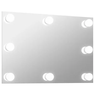 vidaXL Lustro ścienne z lampkami LED, prostokątne, szklane - Lustra - miniaturka - grafika 1