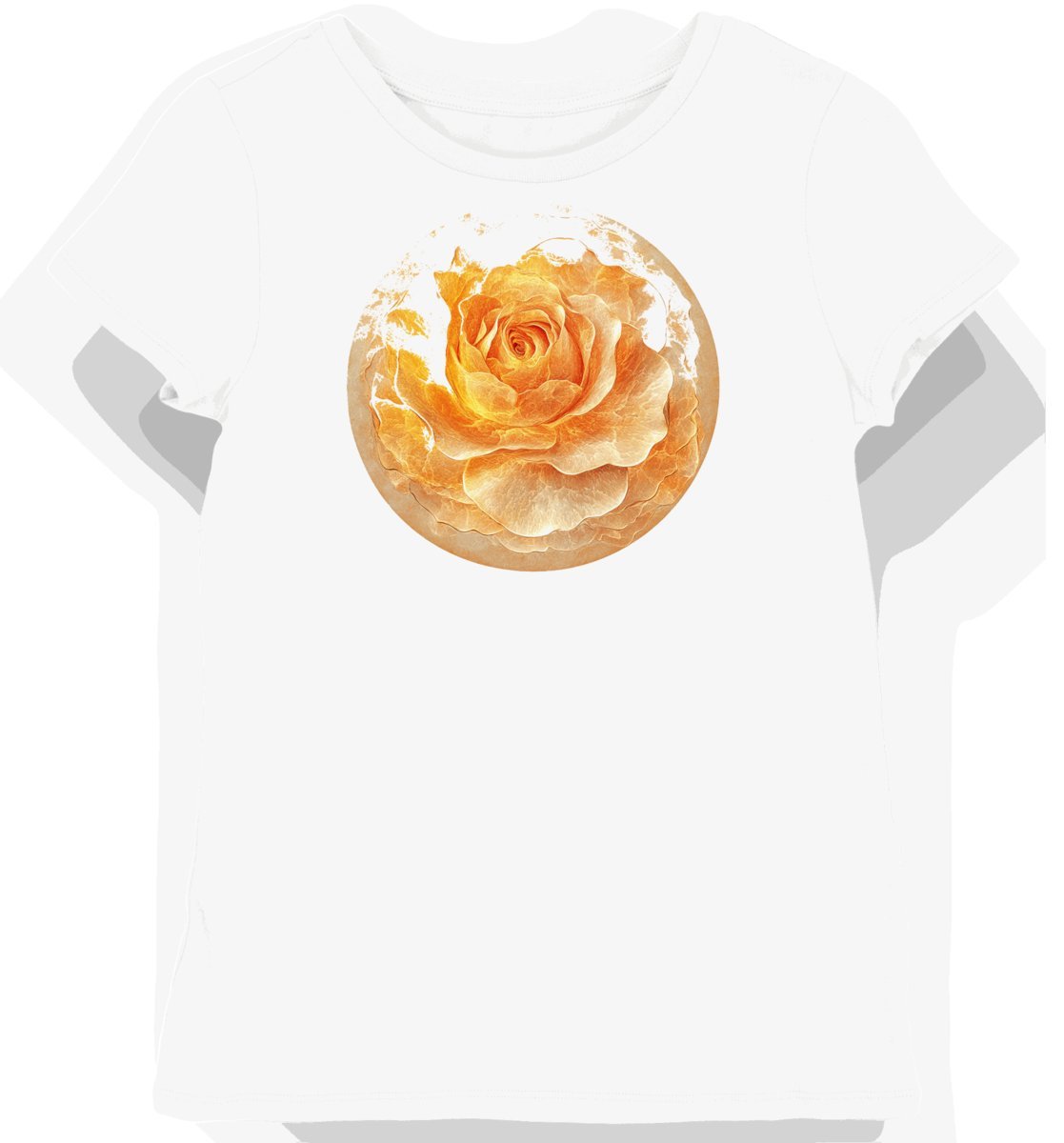 Koszulka damska biała z motywem złotych kwiatów pustynnych M