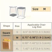 Inne - TEMU Zestaw 8 Sztuk Kwadratowych Ochraniaczy na Nogi Krzeseł - Przezroczyste, Redukujące Hałas Podkładki Filcowe do Stołków i Nóg Mebli - miniaturka - grafika 1