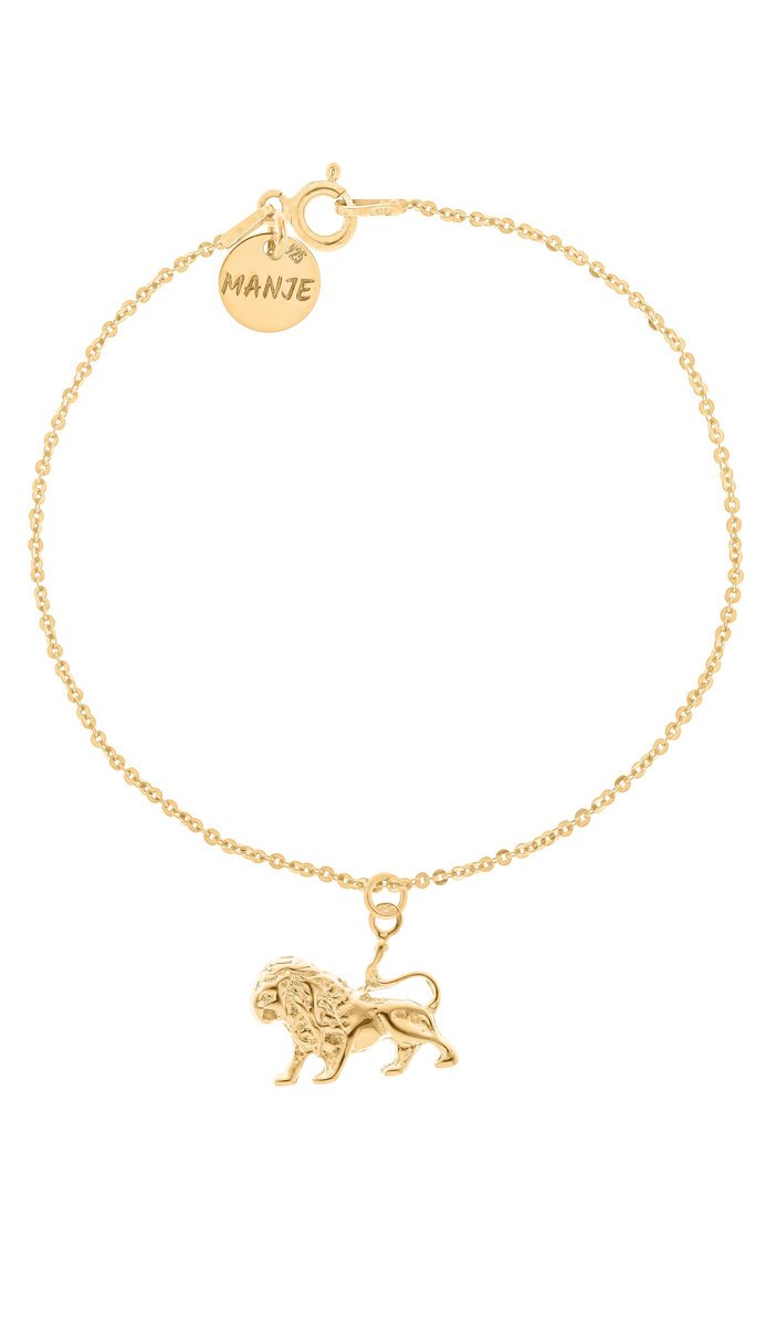 Pozłacana bransoletka ze znakiem zodiaku Lew