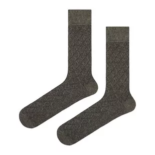 Skarpety wełniane grube zielone w romby EM 17 - EM Men's Accessories - Skarpetki męskie - miniaturka - grafika 1