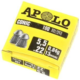 Śrut Apolo Conic 5.5 mm, 100 szt. 0.84g/13.0gr (20004) - Amunicja do wiatrówek - miniaturka - grafika 1