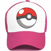 Czapki i chusty sportowe męskie - CZAPKA RÓŻOWA Z DASZKIEM DLA DZIECI PREZENT DLA FANA POKEMON POKEBALL WZORY - miniaturka - grafika 1