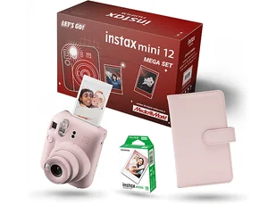 FUJIFILM Instax mini 12 Mega Set ( Album + wkłady) Różowy - Aparaty natychmiastowe - miniaturka - grafika 1