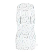 Akcesoria do wózków - Wkładka do wózka bambusowa z minky - Niebiańskie piórka - miniaturka - grafika 1