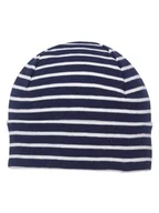 Czapki damskie - Czapka z dżerseju granatowo-białe paseczki Döll r.35 - miniaturka - grafika 1
