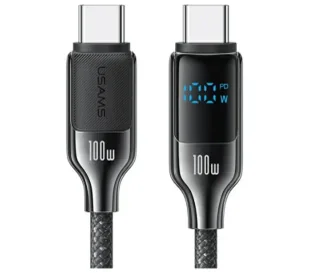 USAMS USB-C do USB-C 100W 1,2m Digital Display Zinc Alloy Fast Charging Data Cable HX Series - Kable USB - miniaturka - grafika 1