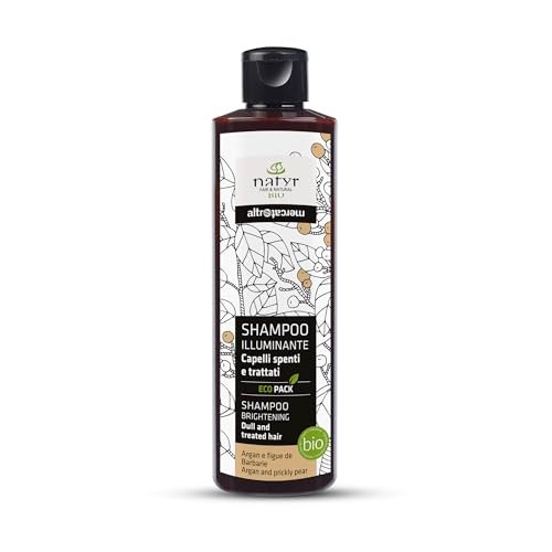 NATYR - Szampon rozjaśniający - włosy matowe - argan i figury - bio - 250 ml